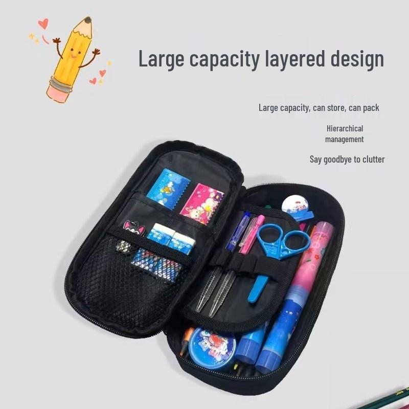 Hot-Selling DIY Cartoon Pencil Case - Lightweight, Dirt-Resistant, Large Capacity, Student Stationery Bag.