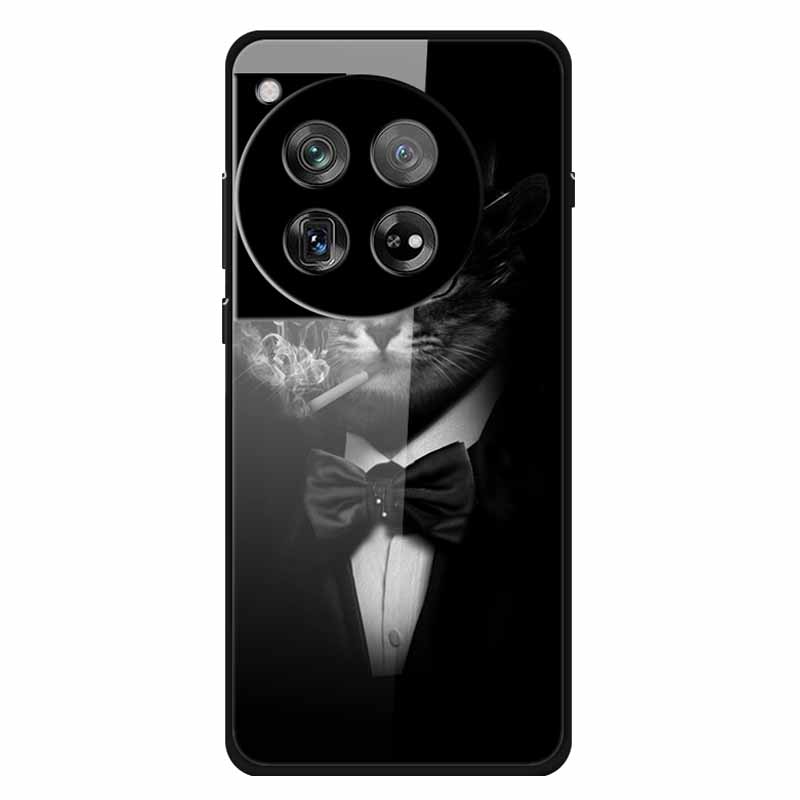 For Oneplus 12 12R Case Tempered Glass Luxury Hard Back Cover for Oneplus 12 12RCases Space Soft Bumpers for One Plus 12 5G Wolf