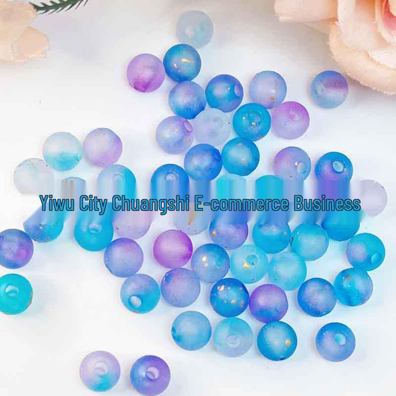 Gold-Sprinkled 8mm Round Beads for DIY Hairpin Flower Accessories