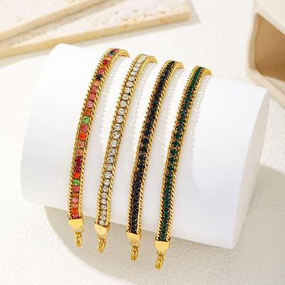 European and American Fashion Unisex Stainless Steel Zircon Bracelet