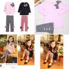 Adorable 2pcs Toddler Kids Baby Girls Outfits With Bowknot Top Striped Legging