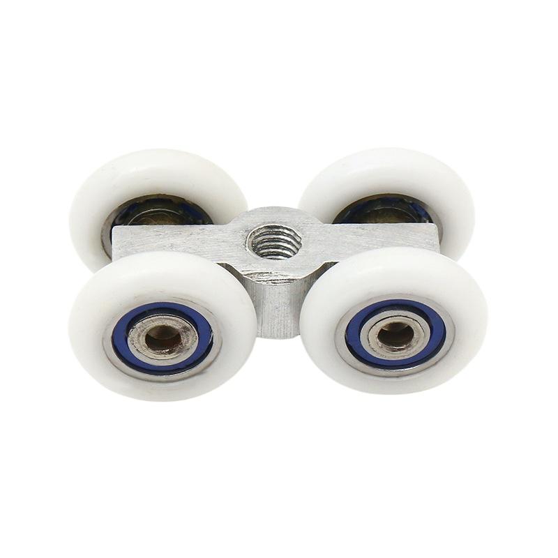 10PCS/LOT Small Width21.5mm Shower Glass Room Sliding Door Fitting Hanging Pulley Wheel Hanging Four Roller Wheel Pulley
