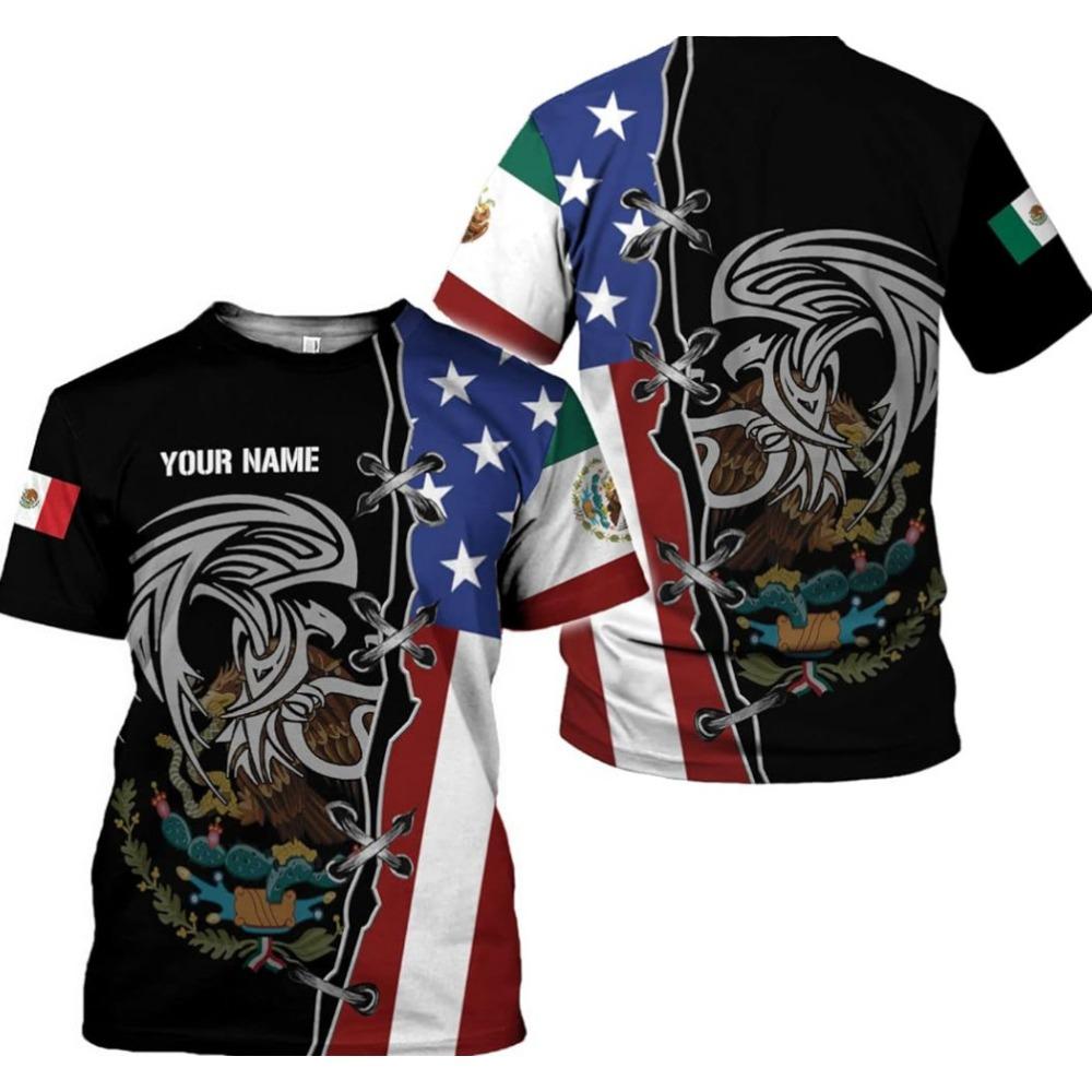 Summer Men's Skull Pattern 3D Printed Round Neck T-shirt with Short Sleeves