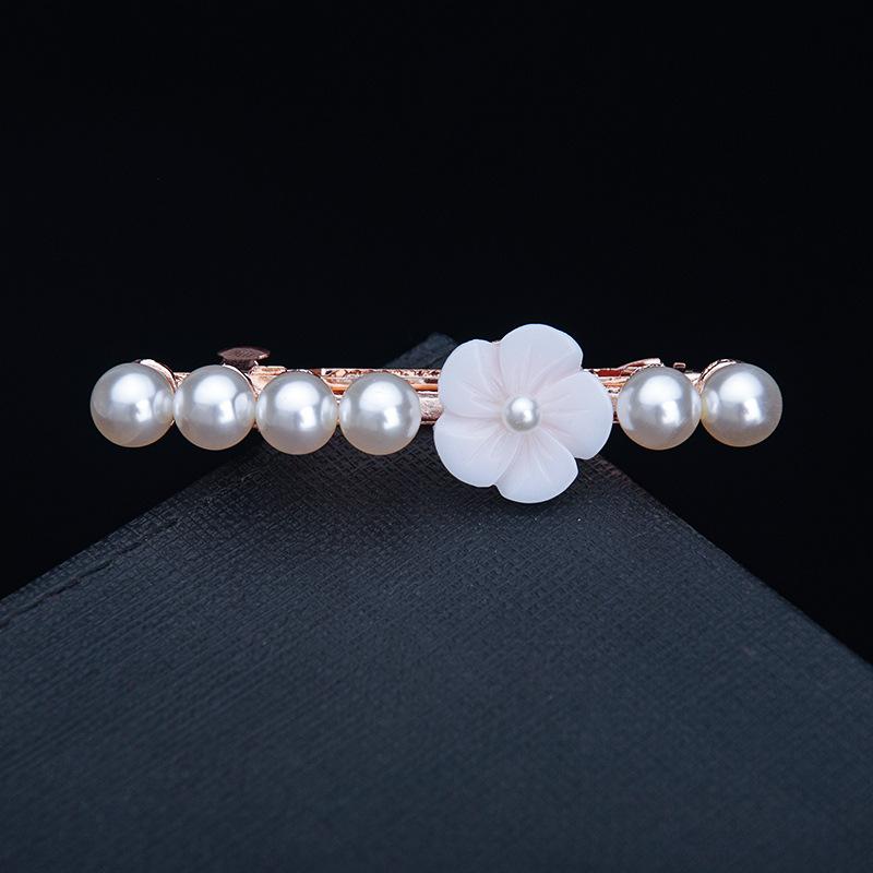Hair Accessories Rhinestone Bow Hair Clip, Adult Pearl Horizontal Clip, Ponytail Clip, Top Clip, Spring Clip, Small Pearl Hair Clip