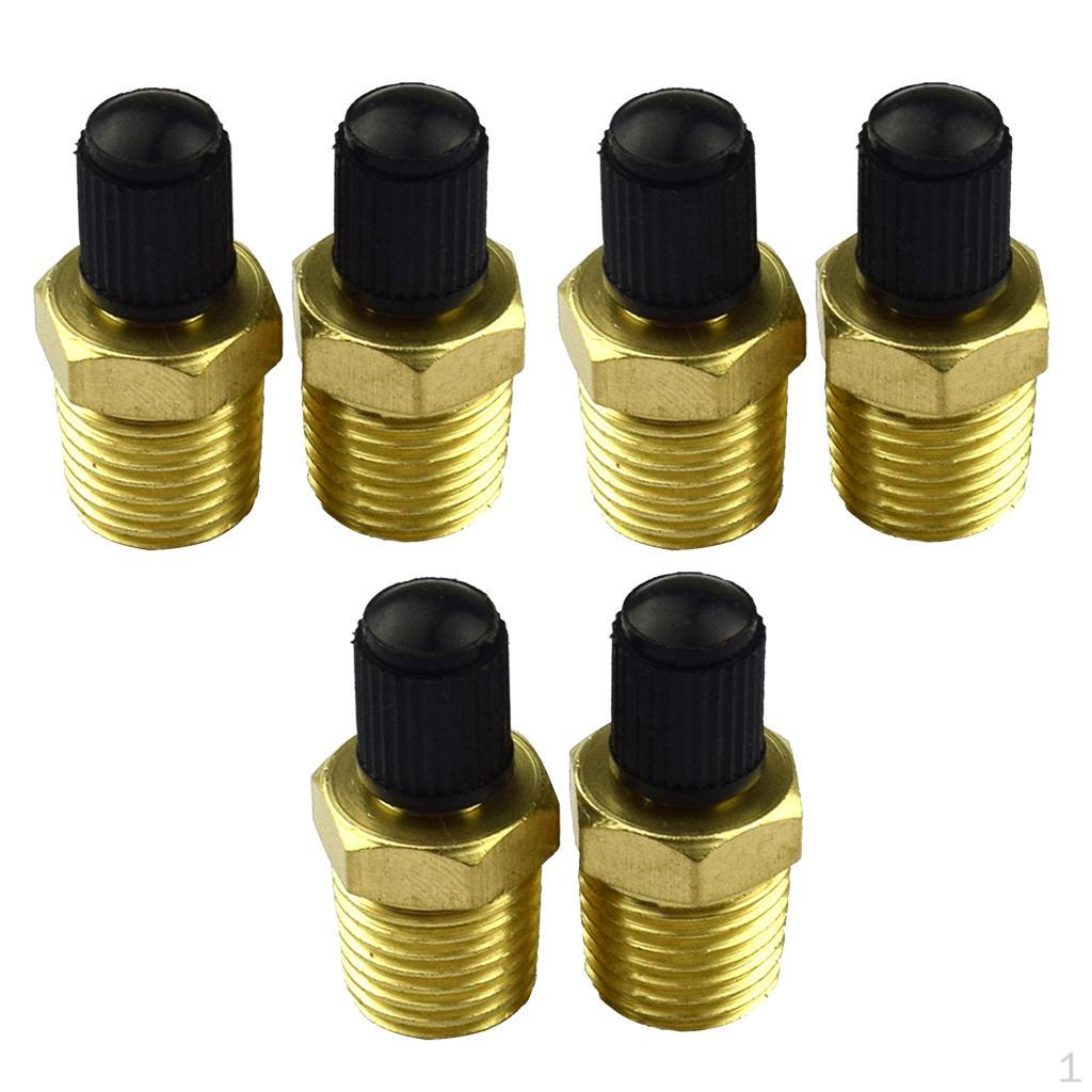 

6 Pieces 1/4 NPT Plated Brass Air Compressor Tank Fill Valve