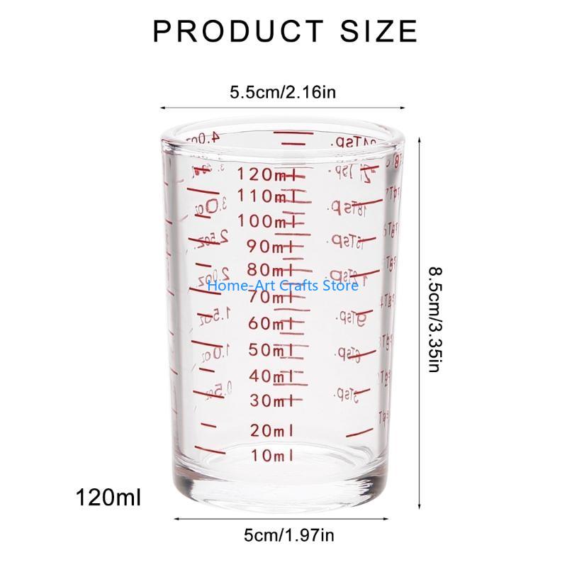 Y3NA Durable Kitchen Jigger with Clear Scale Glass Measuring Jigger Accessory for Home Cooks and Cocktails Enthusiasts