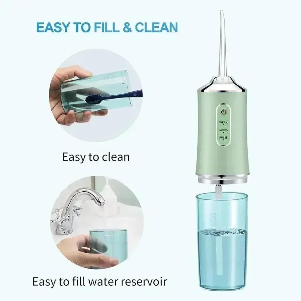 Mouth Washing Machine Powerful Portable Irrigator Dental Water Jet 3 Modes USB Rechargeable 4 Jet for Teeth Cleaning Health