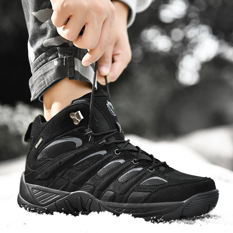 

2025 spring single shoes hiking shoes outdoor men s shoes battlefield training hiking shoes combat boots wear-resistant 47 чёрный