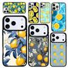 Capa Case for iPhone 17 Air 16 Pro Max 15 Plus 11 13 Mini 14 12 Back Phone Cover Lemon Blue