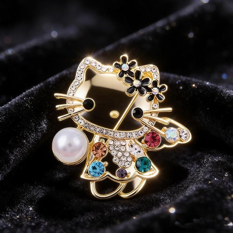 Cartoon Animal Brooch Elegant Pin Able Cat Metal Backpack Clothing Badge Jewelry Accessories Gift