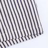 2025 Women's Autumn European & American Bow Striped Short-Sleeve Top 1165057