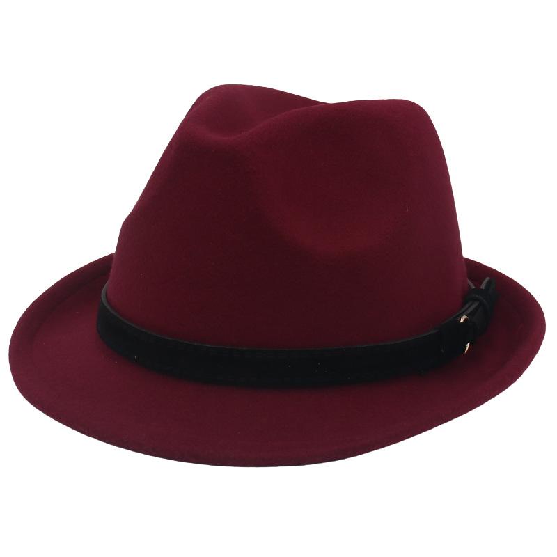 Fedora British Top Hat Black Flannel With Gentleman'S Small Brim Classic Jazz Hat Panama Felt Hat