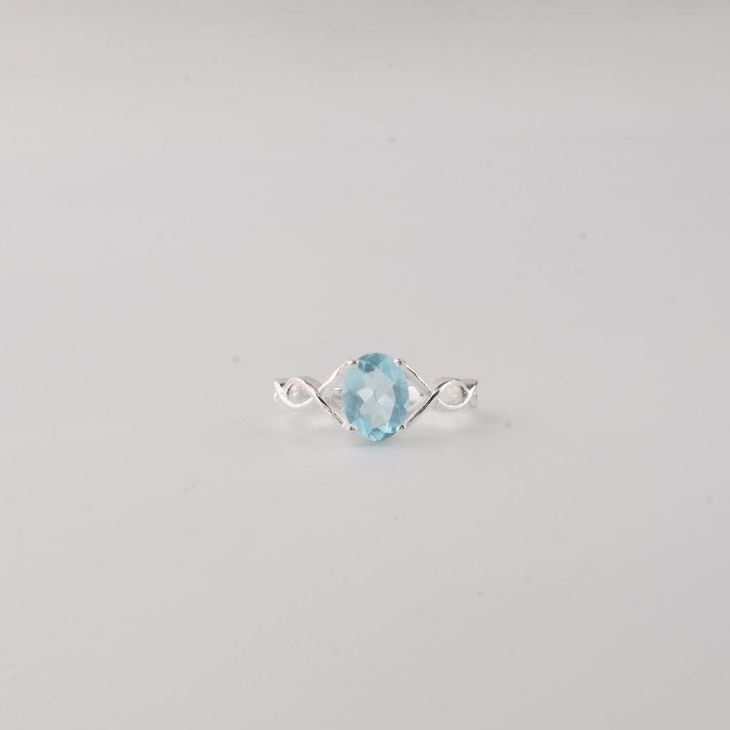 Sky Blue Topaz Gemstone 925 Sterling Silver Topaz Jewelry Proposal Ring For Women CZR-16-14