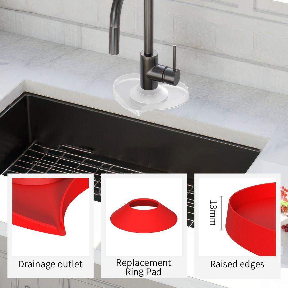 Silicone Diversion Drain Pad Heart Shape Drip Catcher Mat New Faucet Splash Plate  Bathroom