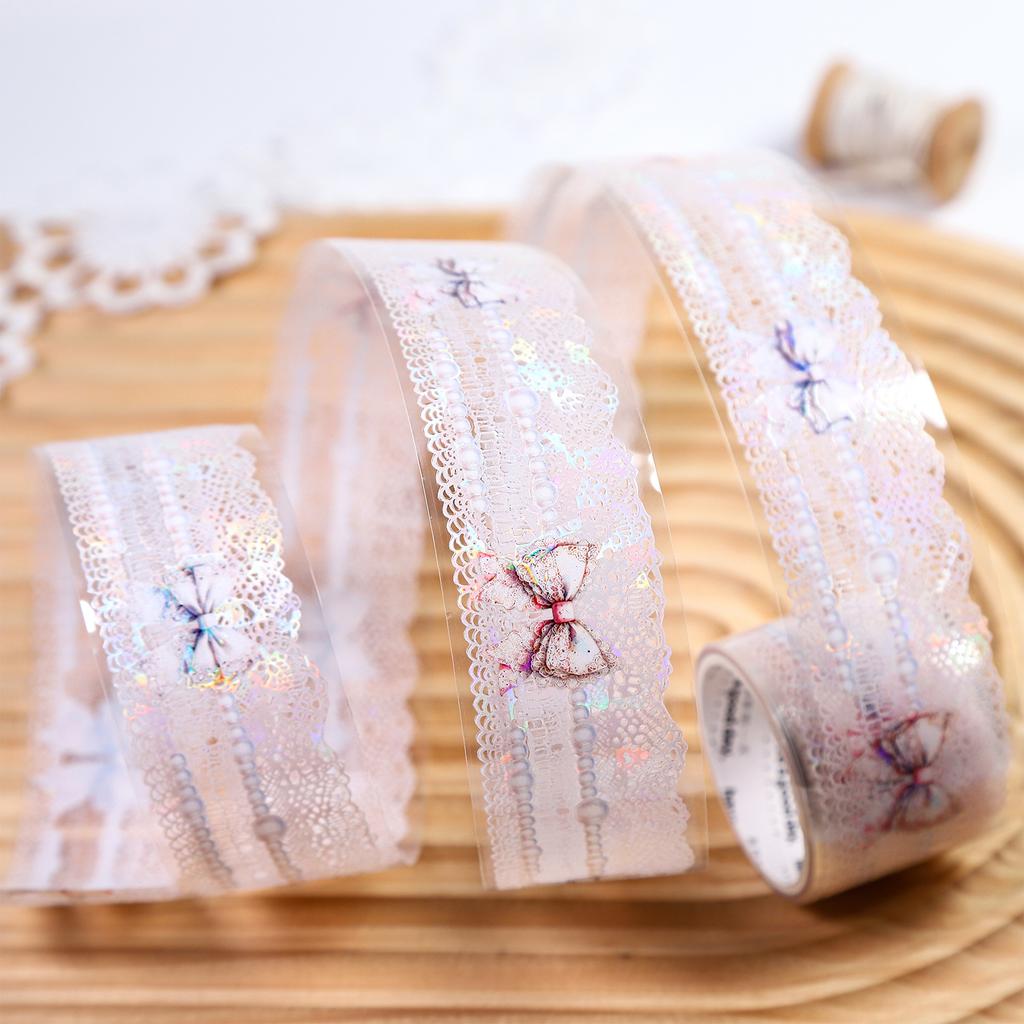 1pcs/1lot Decorative Adhesive Tapes Lace Bead Curtain Dream Junk Journal DIY Paper Japanese Masking Scrapbooking Stickers