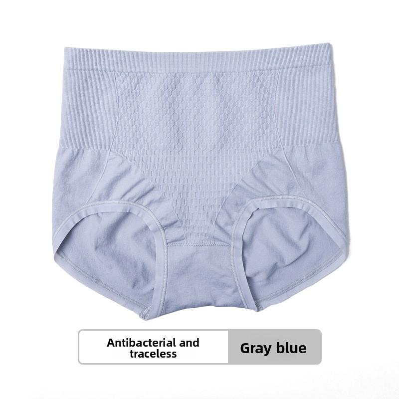 Nouveau Slip Triangle Taille Haute Nid d'Abeille Antibactérien à l'Entrejambe 7A pour Femmes Printemps et Automne