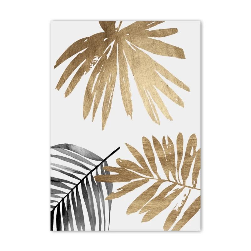 

Nordic Black and Gold Flowers Poster, Wall Art, Canvas Painting, Modern Home Decor, Print Pictures for Living Room Decoration 21X30cm No Frame