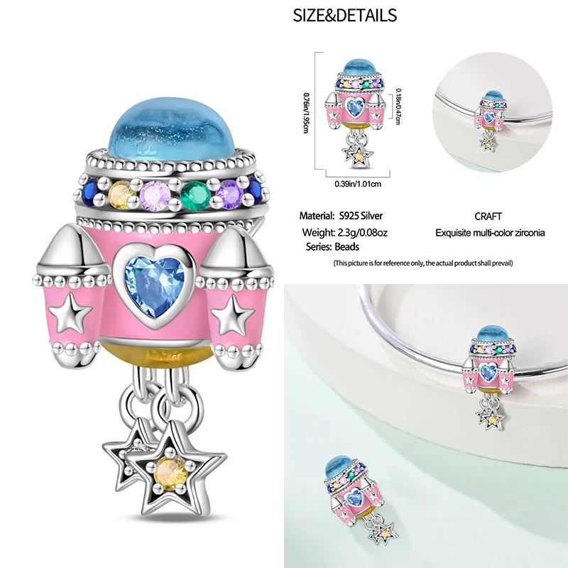 Hot Air Balloon Charm Bead Charms Bead Authentic copper Inlaid Zirconium Mom Pendants Compatible With Bracelets Jewellery Lover Gift