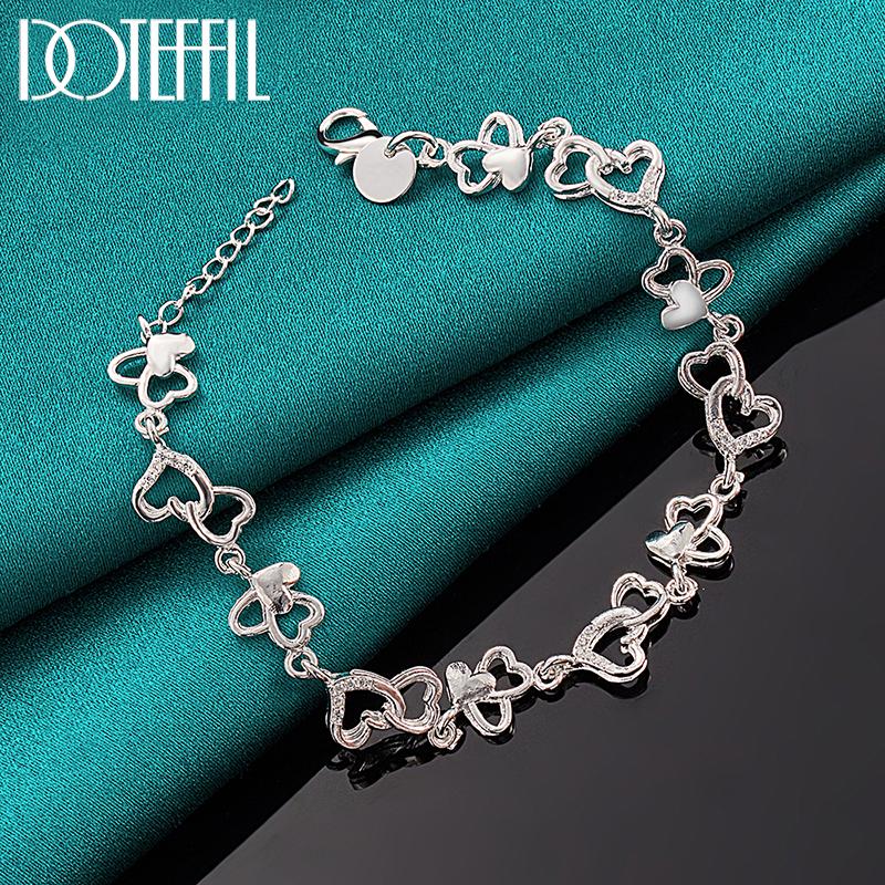 Bracelet d'amour romantique en argent pour femme, cadeau de mariage, bijoux tendance