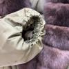 Womens Short Down Coat With Real Fox Fur Collar 90% White Duck Fill V-Neck Mid-Length Winter Outerwear