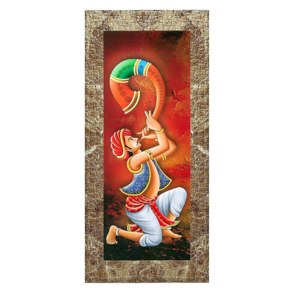 @ Folk Artists Framed Painting Without Glass 32X25X32 Zr-1584-60%Off