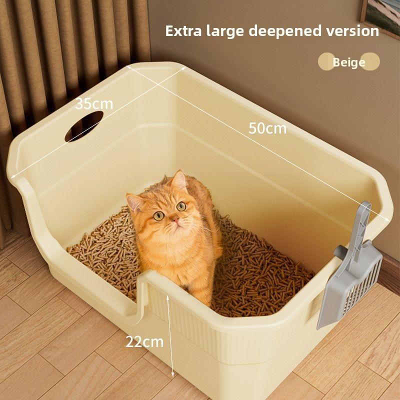 

Котовий туалет дуже великий напівзакритий Котовий туалет дуже великий Захищений від бризок Величезний туалет для мейн-куна Товари для тварин send oversized cat litter shovel