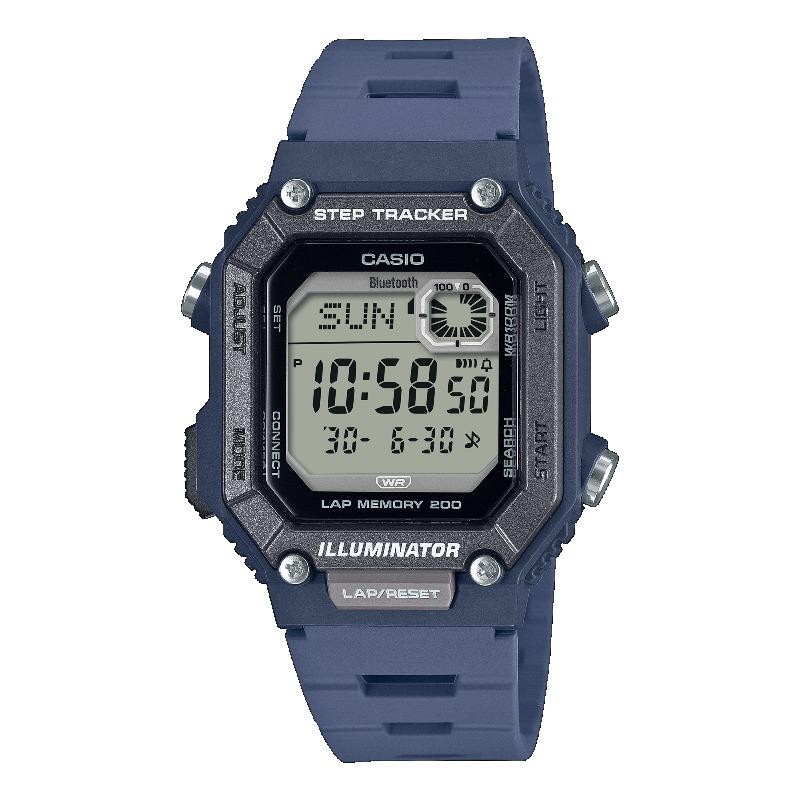 Casio Men s Resin 100M Water Resistant Digital Alarm Quartz Watch WS-B1000-2AV синий