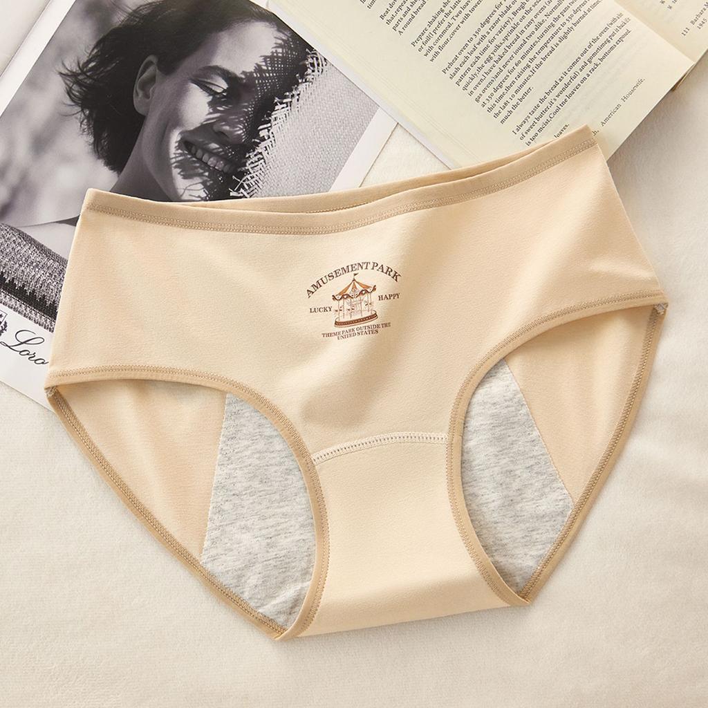 Girls New Menstrual Period Pure Cotton 10A Antibacterial Crotch Waist Breathable Briefs