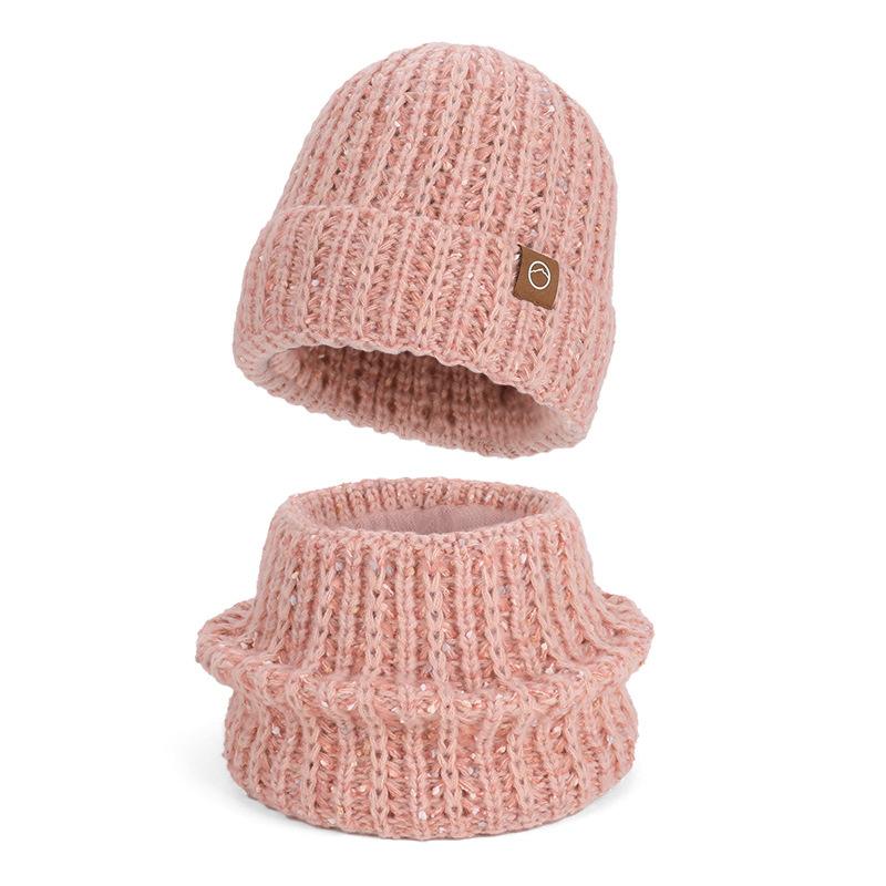 Winter Hat Scarf Set Women's Outdoor Velvet Warm Knitted Hat Ear Protection Head Wool Hat