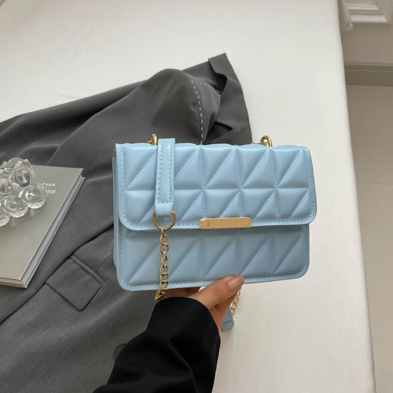 

Модная маленькая сумка 2025 весна и лето новая модная текстура женская сумка в зарубежном стиле цепочка сумка-мессенджер персонализированная маленькая квадратная синий