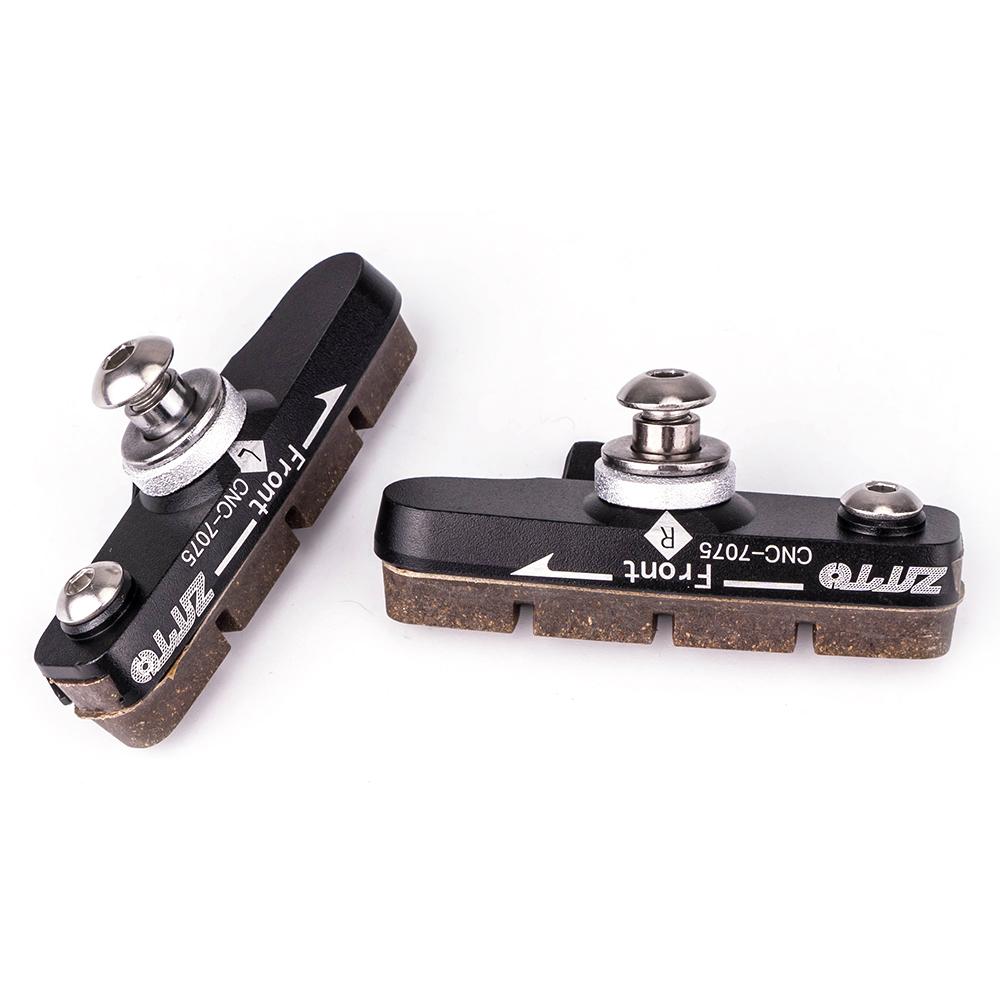 ZTTO Road Bike Caliper Brake Pads Replaceable Rubber CNC Aluminum Shell 1Pair Block Lightweight Braking Shoes For Carbon Part