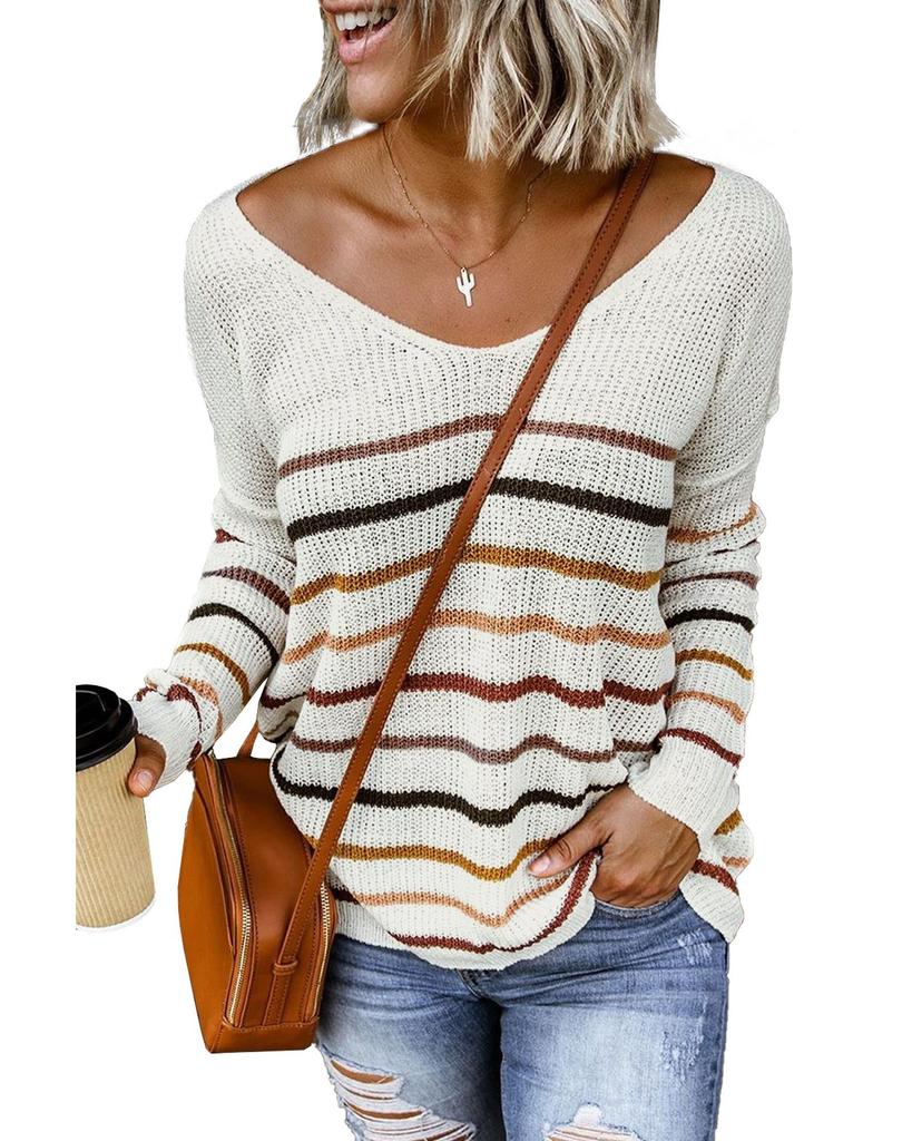 Azura Exchange Striped Knit Sweater
