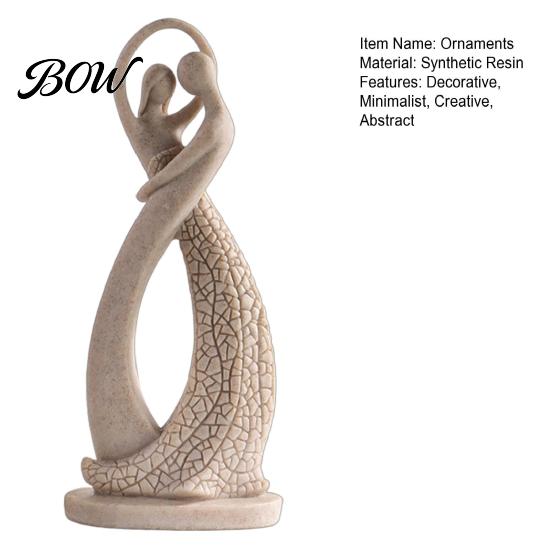 Modern Resin Ornament for Living Room Abstract Couple Sculpture Ornament, Sandstone Style Statue, Romantic Symbolic Gift Embracing Figure Home