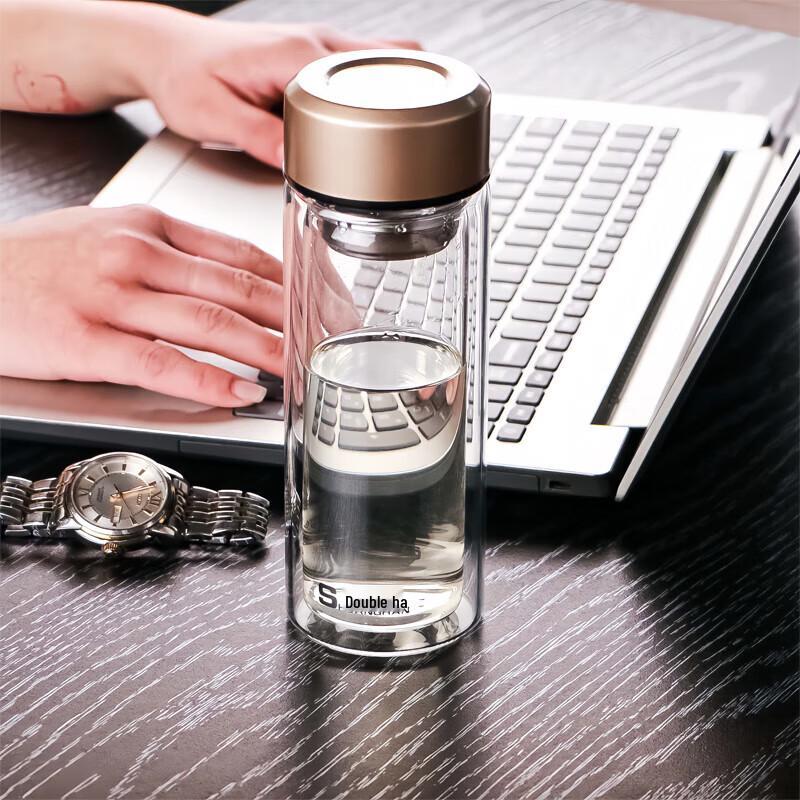 Shuanghan Elegant Double-Layer Glass Tea Cup