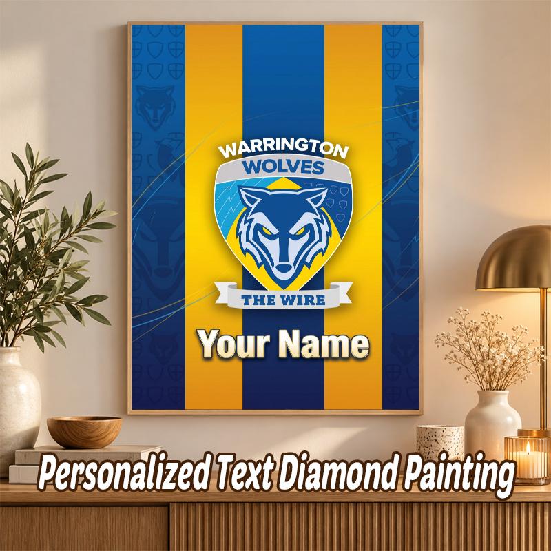 Warrington Wolves Custom Name Text 5D Diamond Painting Kit DIY Full Drill Diamond Art Decoration