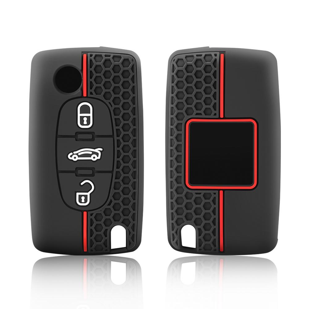 2 3-przyciskowy pokrowiec na kluczyk dla Citroena C-Crosser C3 C4 Picasso Berlingo Pokrowiec dla Peugeot Partner Tepee 207 307 308 407 Brelok
