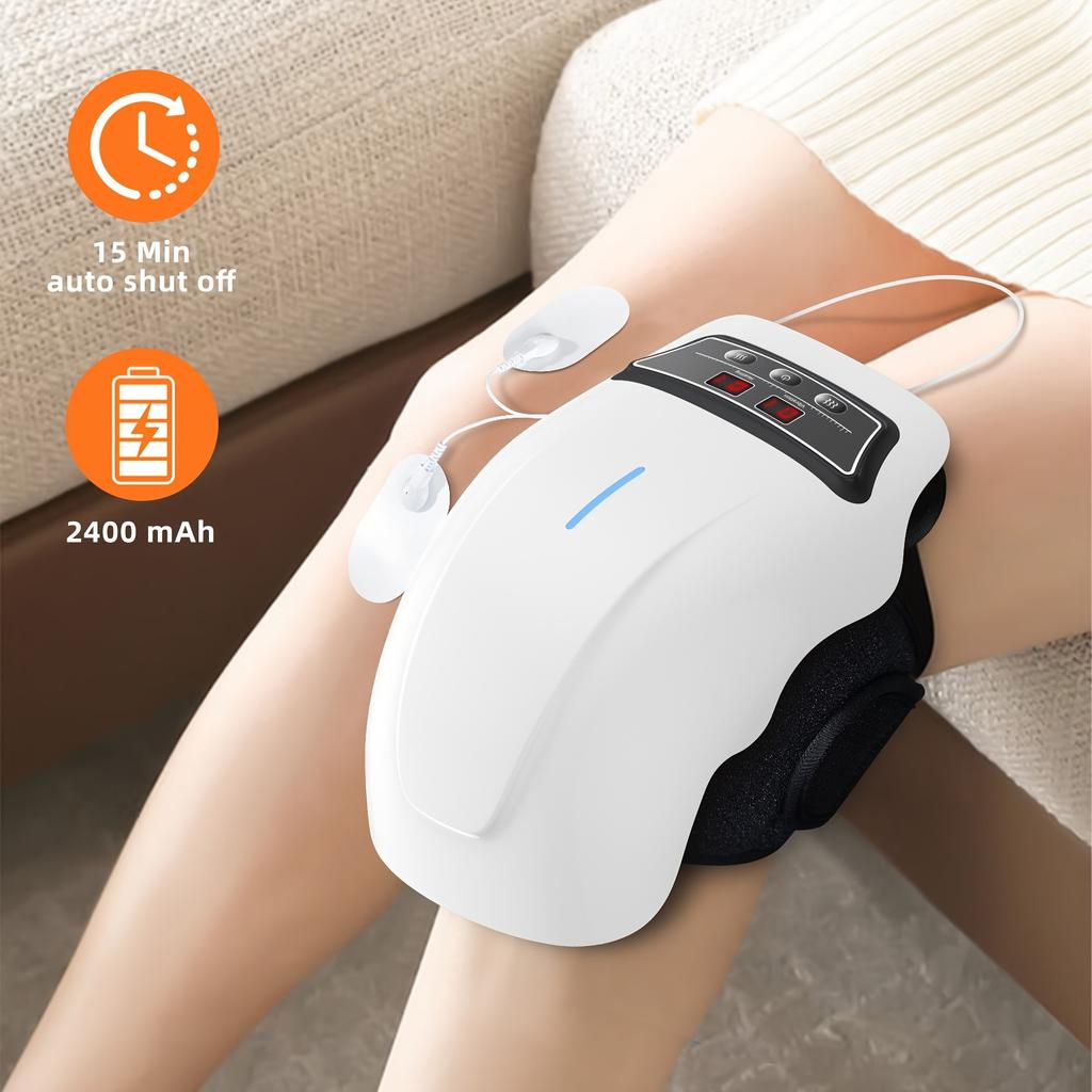 Knie-Massagegerät mit Wärme, 9 Heizmodi & 9 Vibrationsgeschwindigkeiten, Heizkissen für Gelenke, Muskeln und Knie, Massagegerät zur Knieentspannung, Geschenk für Mann Frau
