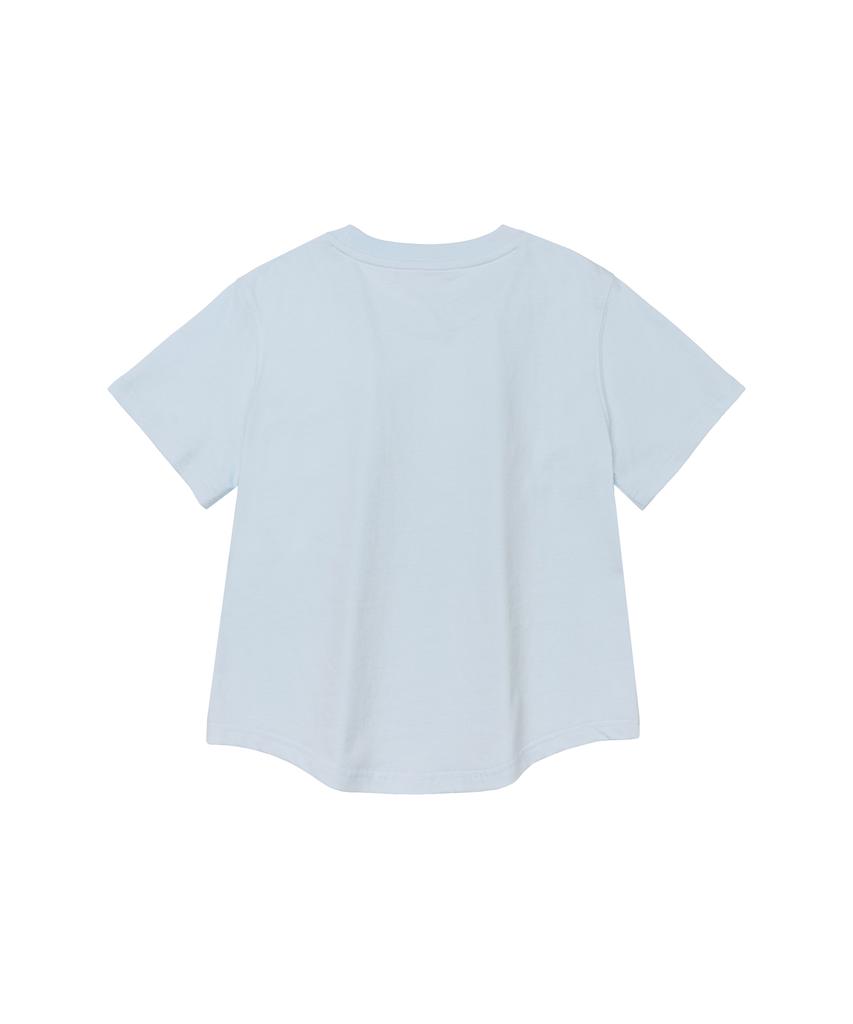 AMES-WORLDWIDE Shining Ames Round Hem Crop Tee Blue