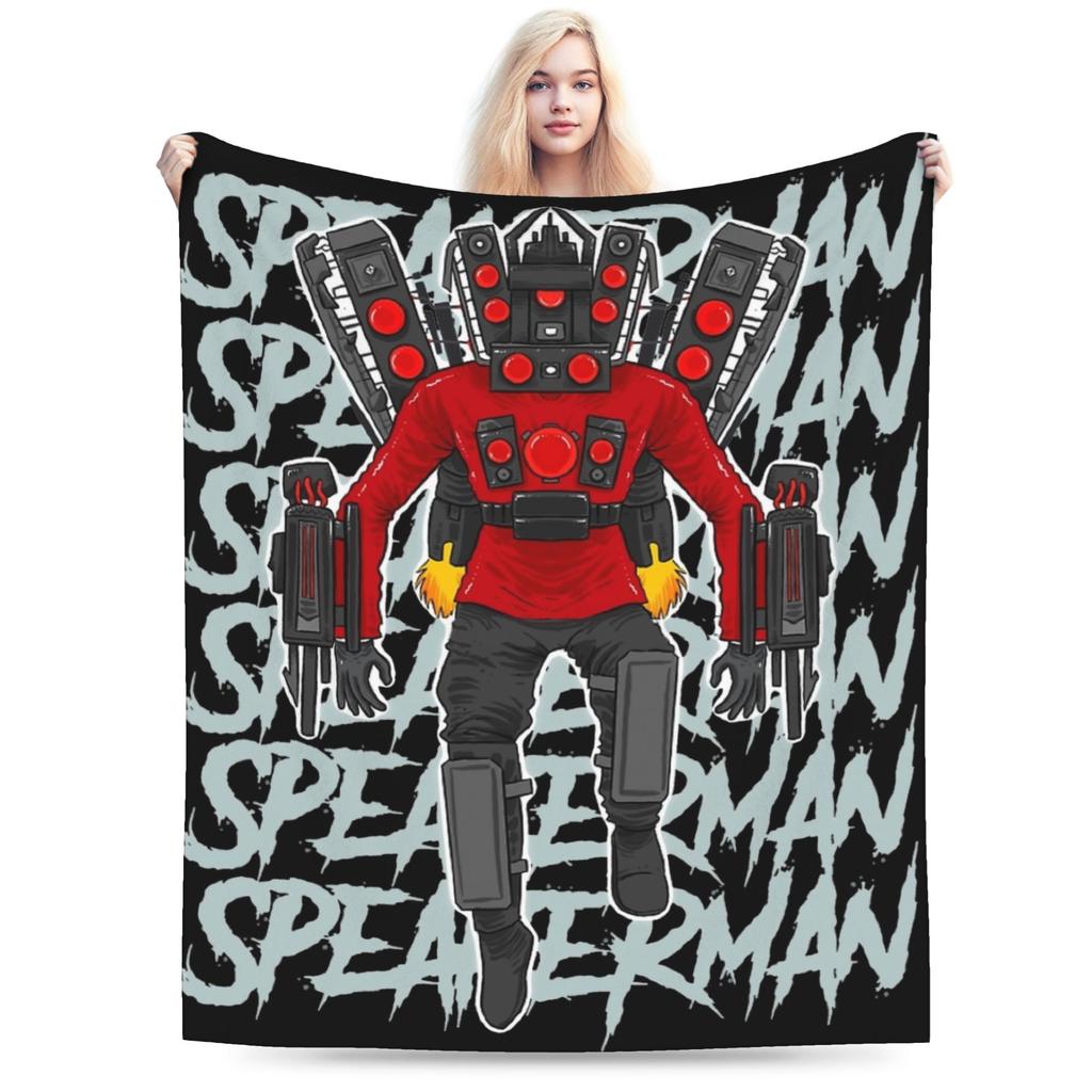 Coperte Titan Speakerman Skibidi Toilet Coperta Plaid in Lana Biancheria da Letto Decorazione Divano Copriletto Ultra Morbido Caldo