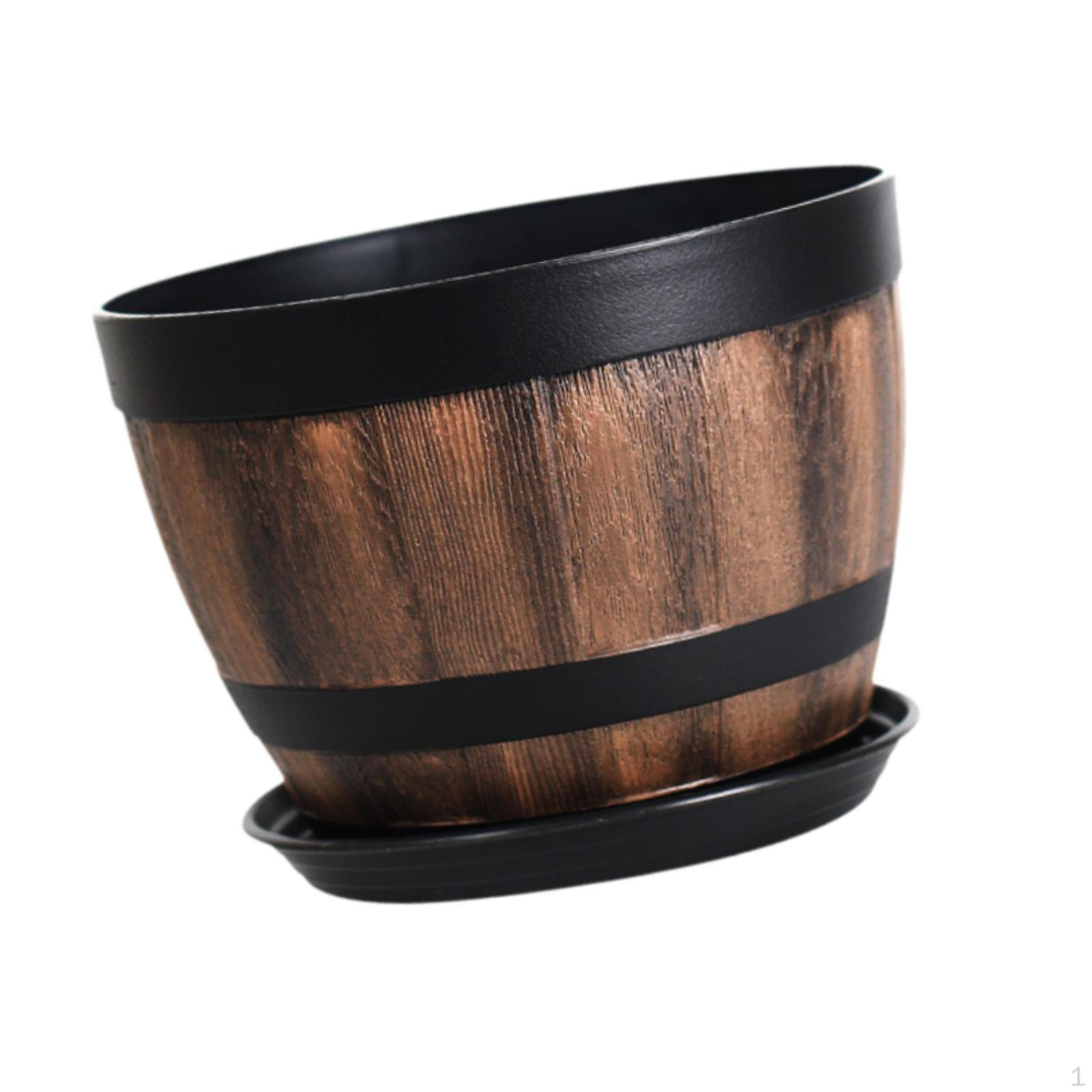 

Горшок для растений бочкообразный кашпо декоративное для помещений и улицы с дренажным отверстием домашний цветок Mouth Dia 30.2cm