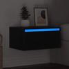 Vidaxl Wisząca Szafka Nocna Z Podświetleniem Led, Czarna Dąb