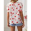 Dames Zomer T-shirt met Ronde Hals en Korte Mouwen met 3D Modieuze Liefdeshart Print Casual Top Machinewasbaar Geschikt voor Dagelijks Buiten Dragen