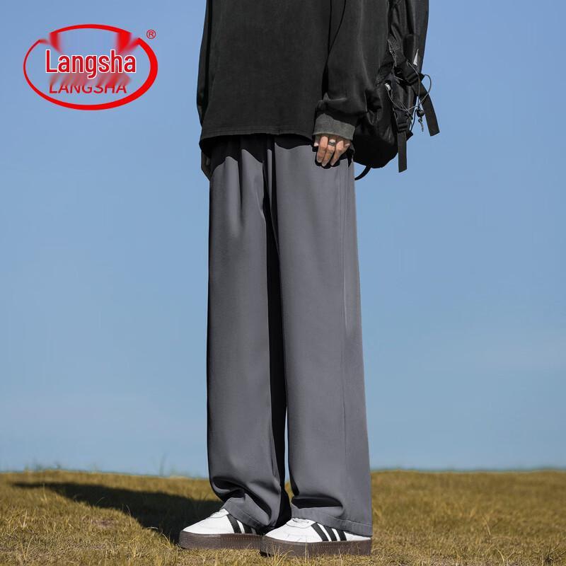 

LangSha Men s Summer Cool Straight-Leg Casual Pants L