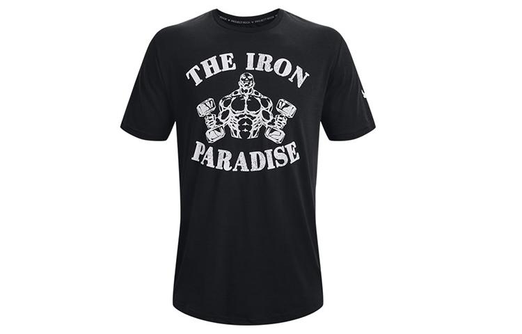 Men's Under Armour Project T-Shirts Men's Black Crew Neck Moderate Straight Fit