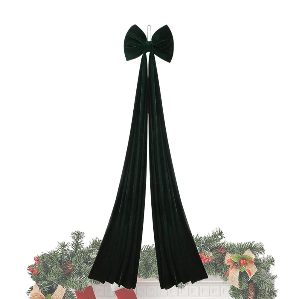 Christmas Tree Topper Bow Extra Large 6.6 Ft Seasonal Decor Christmas Big Velvet Bows Decoration For Home Wall Stairs Fireplace