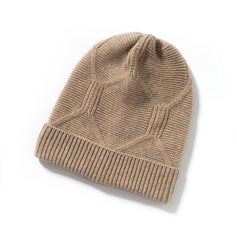 

Cashmere Autumn and Winter New Style Women s High end Knitted Warm Solid Color Jacquard Ear Protection Hat Knitted Casual Baotou Hat One Size