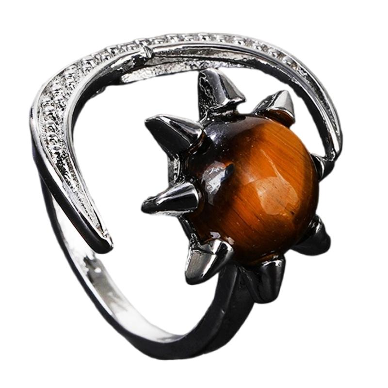 Elegant Moon and Star Crystal Ring Smooth Comfort Band Handmade Finger Jewelry Stylish Daily Wear Accessories