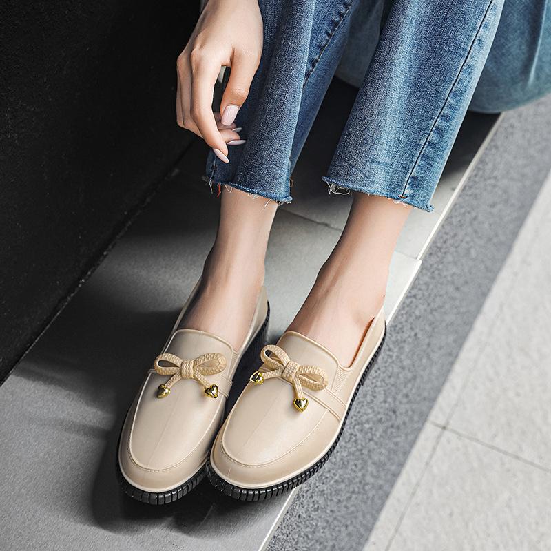 Rain Shoes Women's Fashion Water Shoes Low-top Work Shoes Adult Non-slip Water Rain Boots Short Rubber Shoes Light Mouth Overshoes