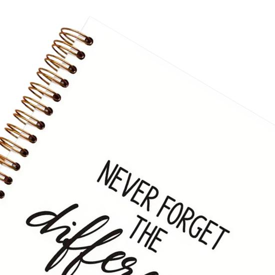 Motivational Spiral Notebook Never Forget The Difference You Make Inspirational Journal A5 Size 50 Sheets Reading Notebook for School Office