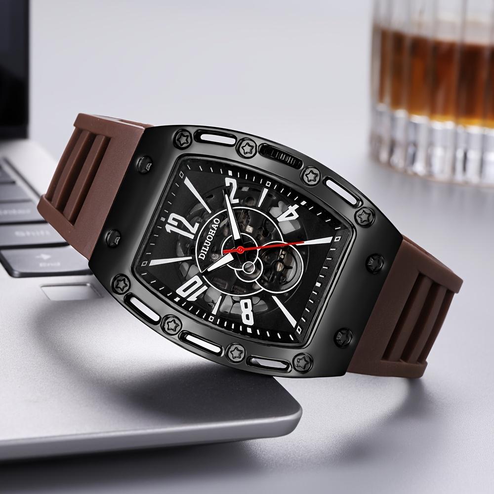 

Quartz Watch Silicone Transparent Hollow Barrel Quartz Watch Casual Fashion Sports Men s Watch for Father s and Lover Gift Watch Christmas Gift кавовий